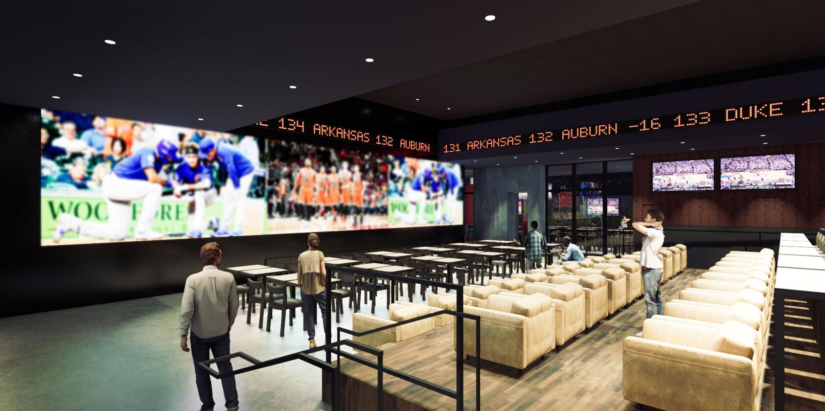Artist’s rendering of the BetRivers SportsBar.